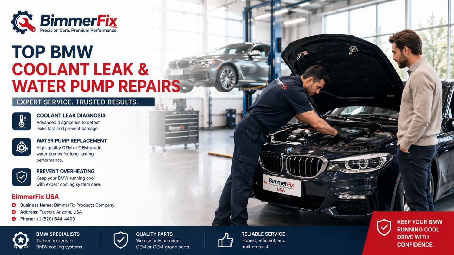 Top BMW Coolant Leak & Water Pump Repairs | BimmerFix USA